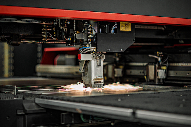 Amada ENSIS Laser In Action, fabricating at Dawson