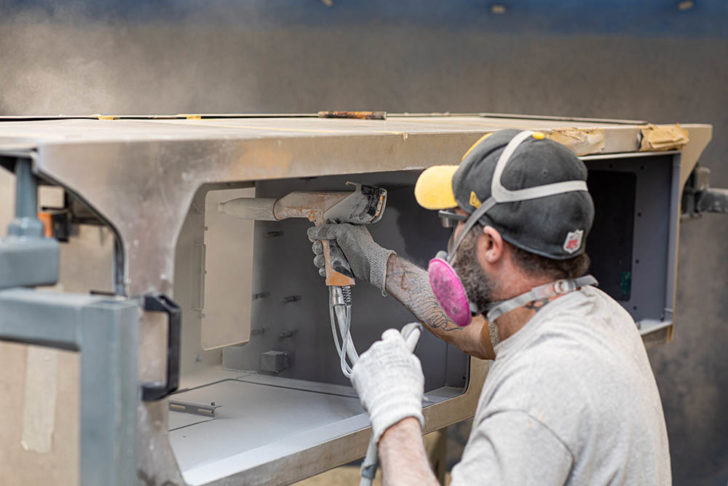 Sandblasting in action