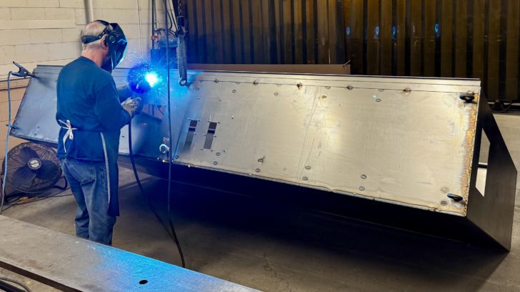 DAWSON MIG welding cold rolled steel in manufacturing welding cell